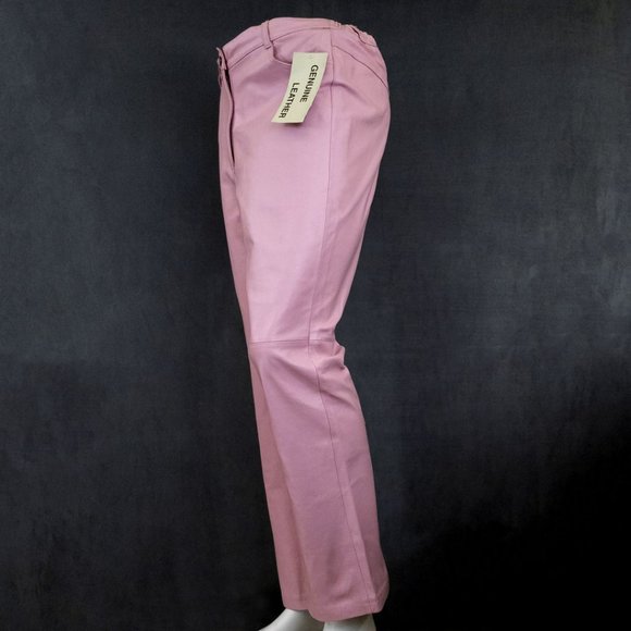 NWT | Genuine Pink Leather Pants | Roaman’s - Picture 5 of 13